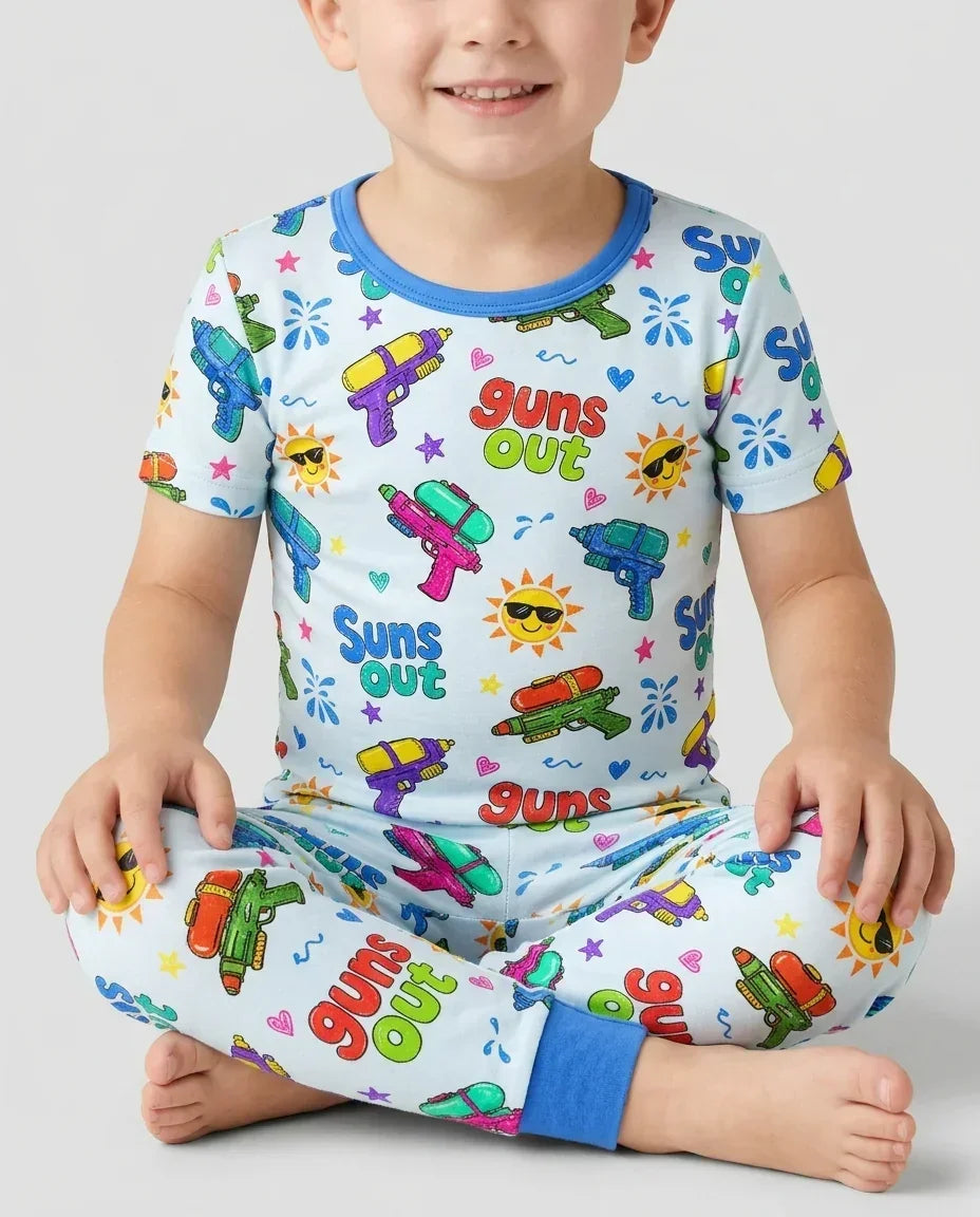 Zweiteiliges, kurzärmliges Pyjama-Set mit Marienkäfern