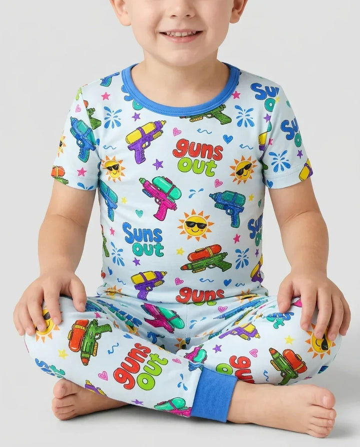 Zweiteiliges, kurzärmliges Pyjama-Set mit Marienkäfern