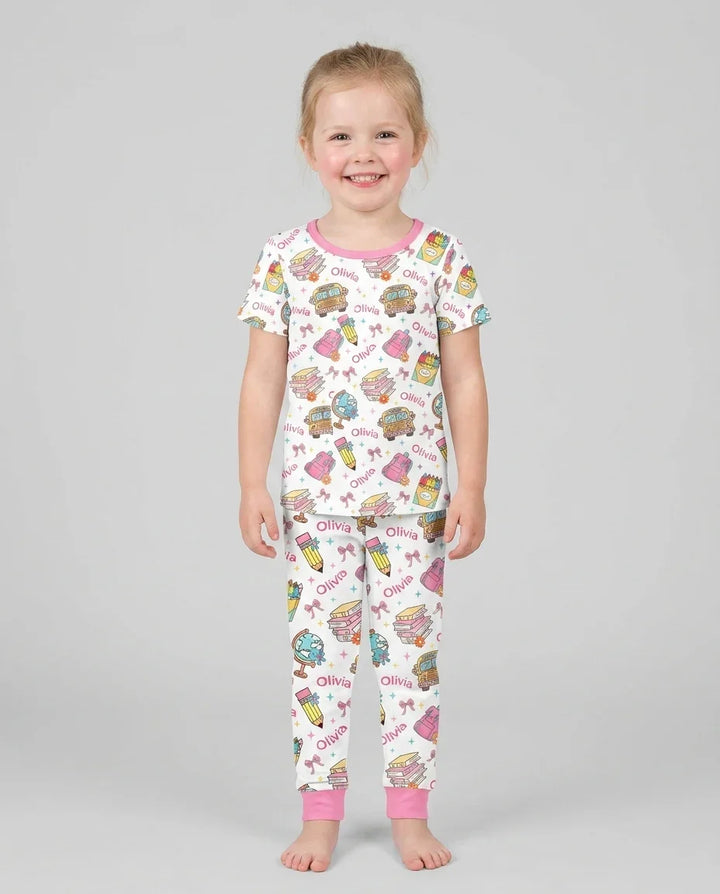 Zweiteiliges, kurzärmliges Pyjama-Set mit Marienkäfern