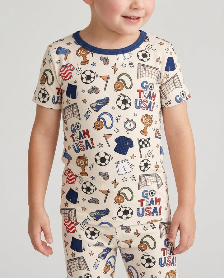 Zweiteiliges, kurzärmliges Pyjama-Set mit Marienkäfern