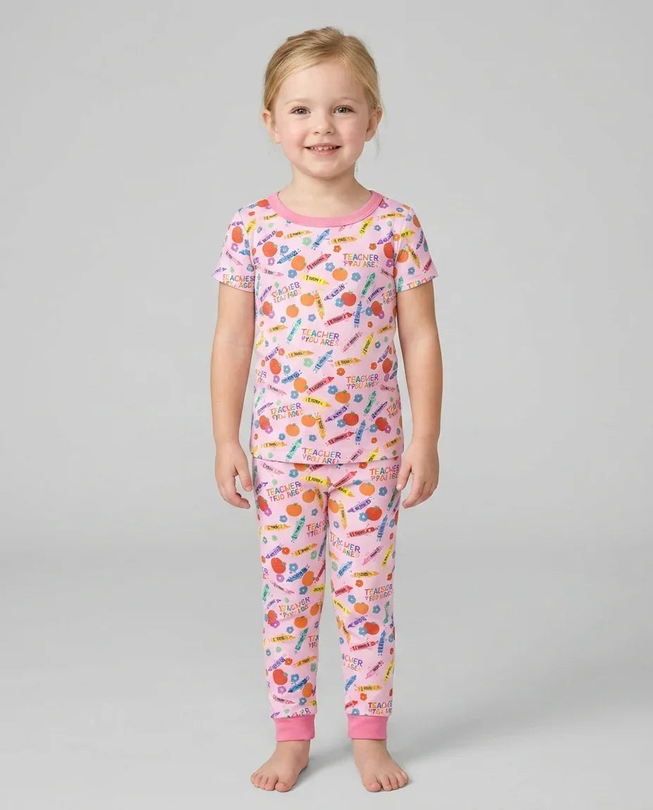 Zweiteiliges, kurzärmliges Pyjama-Set mit Marienkäfern