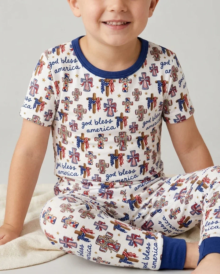 Zweiteiliges, kurzärmliges Pyjama-Set mit Marienkäfern