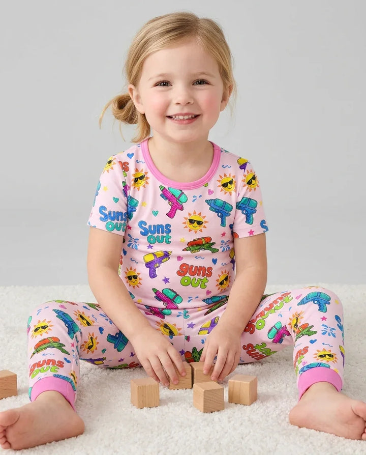 Zweiteiliges, kurzärmliges Pyjama-Set mit Marienkäfern