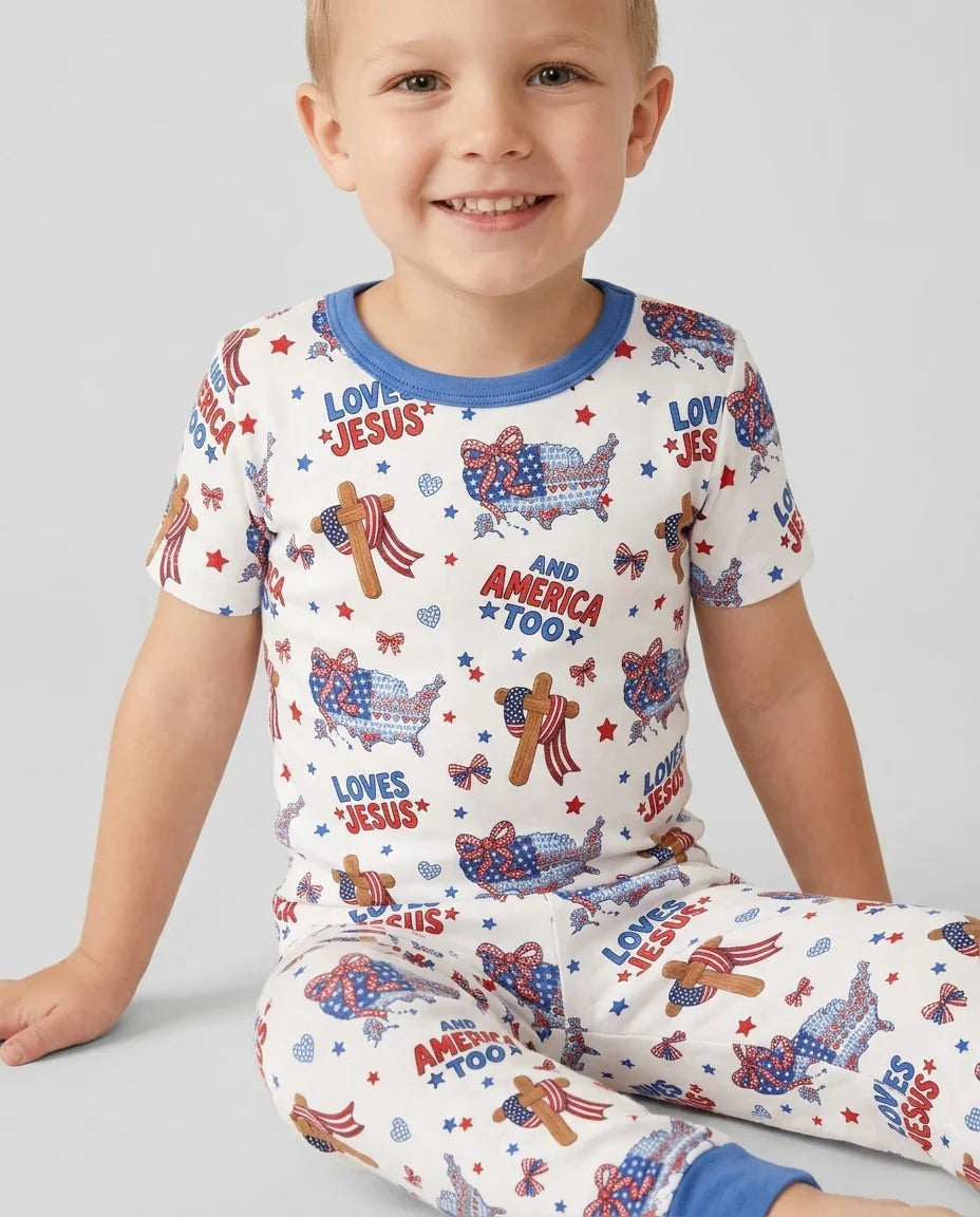 Zweiteiliges, kurzärmliges Pyjama-Set mit Marienkäfern