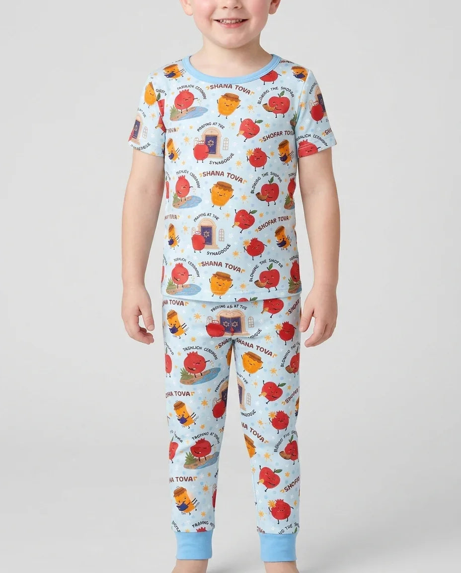 Zweiteiliges, kurzärmliges Pyjama-Set mit Marienkäfern