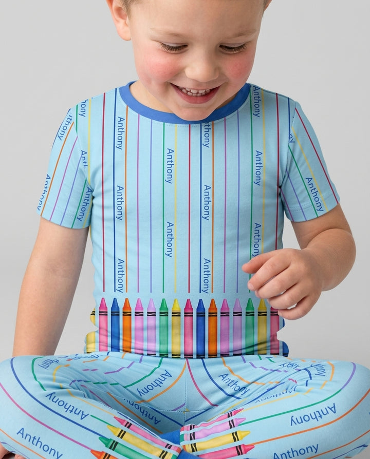 Zweiteiliges, kurzärmliges Pyjama-Set mit Marienkäfern