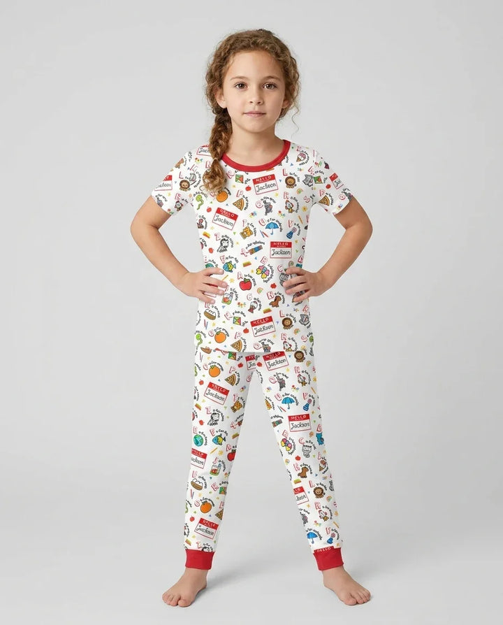 Zweiteiliges, kurzärmliges Pyjama-Set mit Marienkäfern