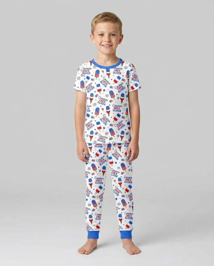 Zweiteiliges, kurzärmliges Pyjama-Set mit Marienkäfern