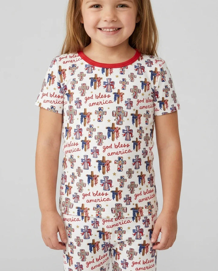 Zweiteiliges, kurzärmliges Pyjama-Set mit Marienkäfern