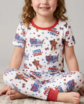 Loves Jesus And America Too Bamboo Two Piece Short Sleeve Pajama Set