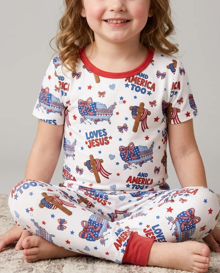 Zweiteiliges, kurzärmliges Pyjama-Set mit Marienkäfern