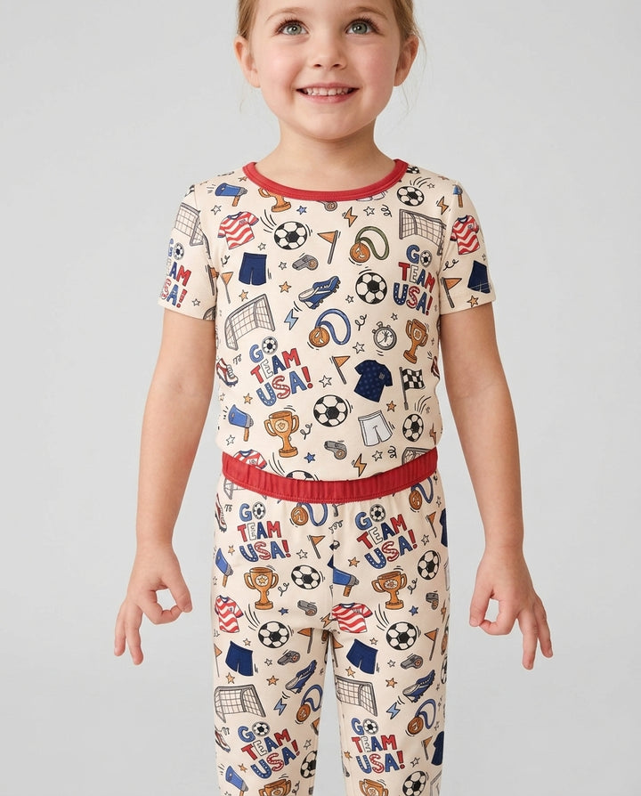 Zweiteiliges, kurzärmliges Pyjama-Set mit Marienkäfern