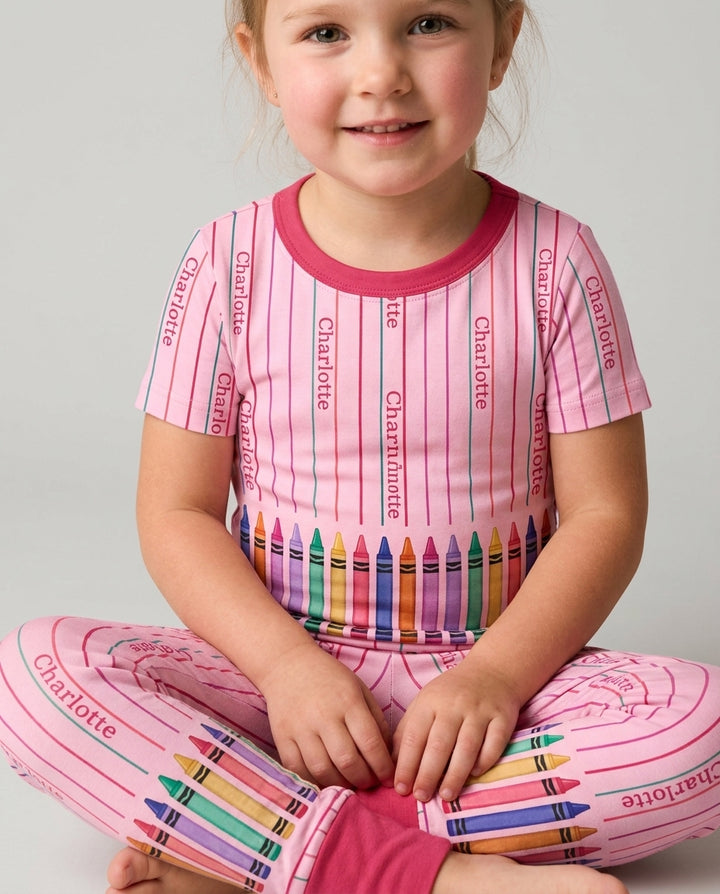 Zweiteiliges, kurzärmliges Pyjama-Set mit Marienkäfern