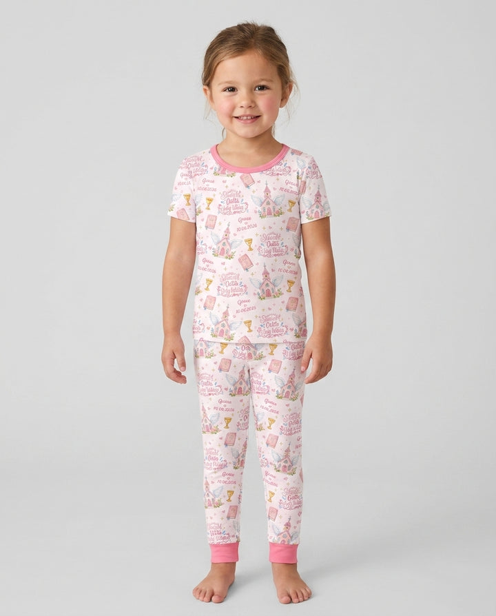 Zweiteiliges, kurzärmliges Pyjama-Set mit Marienkäfern
