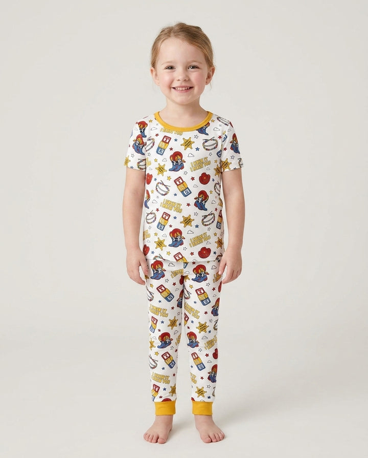 Little Cowgirl Bamboo Two Piece Short Sleeve Pajama Set