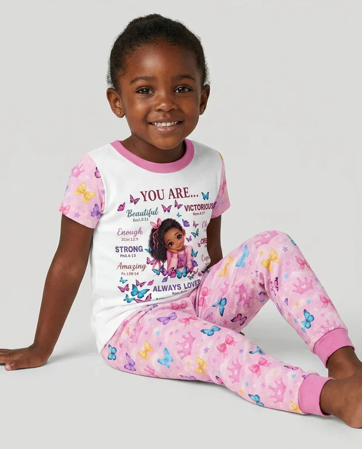 Zweiteiliges, kurzärmliges Pyjama-Set mit Marienkäfern