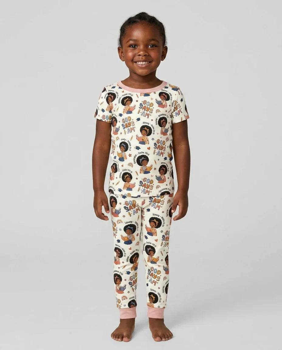 Zweiteiliges, kurzärmliges Pyjama-Set mit Marienkäfern