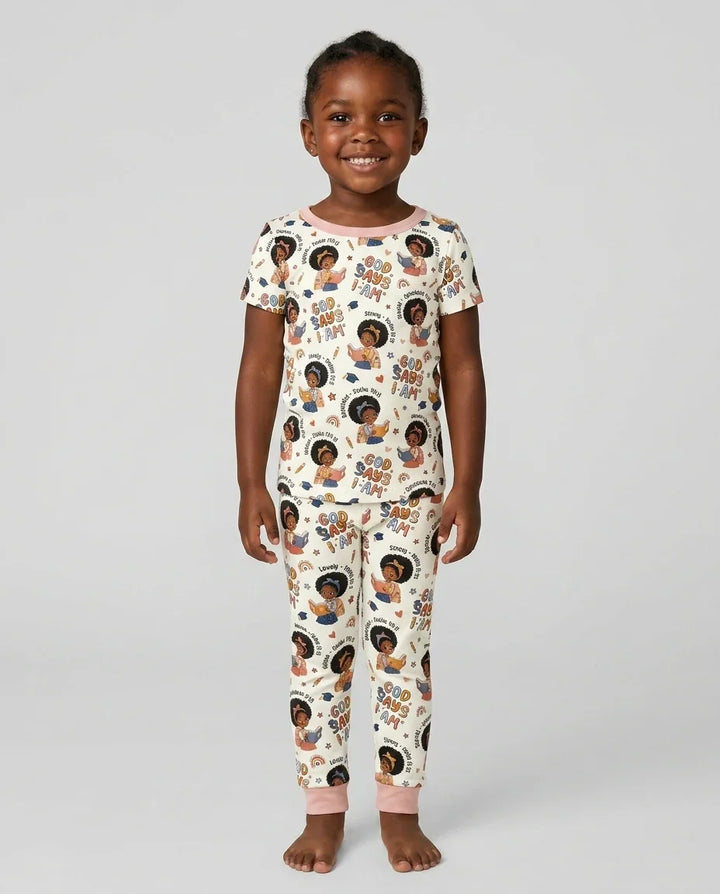 Zweiteiliges, kurzärmliges Pyjama-Set mit Marienkäfern