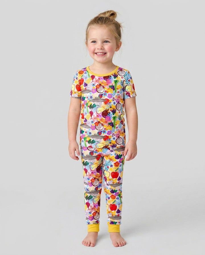 Happy Rosh Hashanah Bamboo Two Piece Short Sleeve Pajama Set