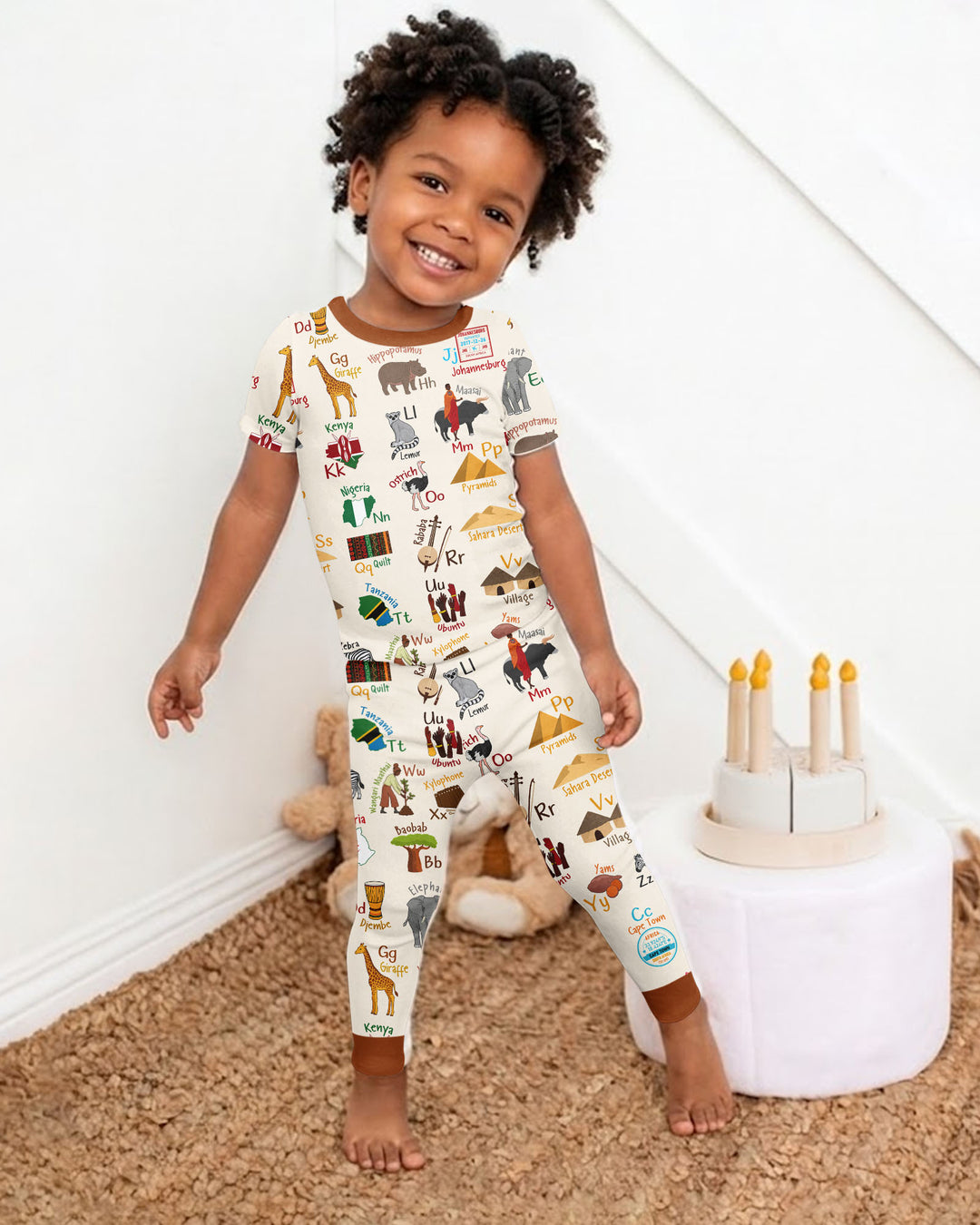 Zweiteiliges, kurzärmliges Pyjama-Set mit Marienkäfern