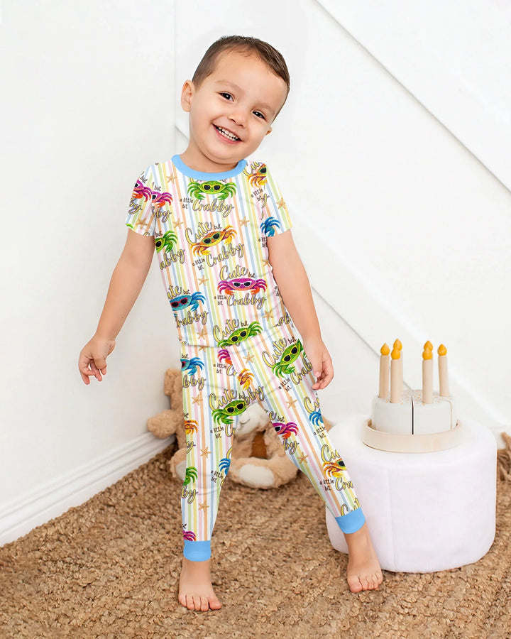 Zweiteiliges, kurzärmliges Pyjama-Set mit Marienkäfern