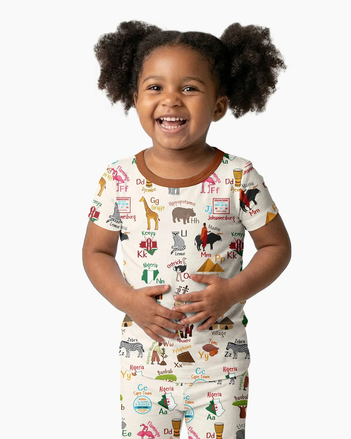Zweiteiliges, kurzärmliges Pyjama-Set mit Marienkäfern