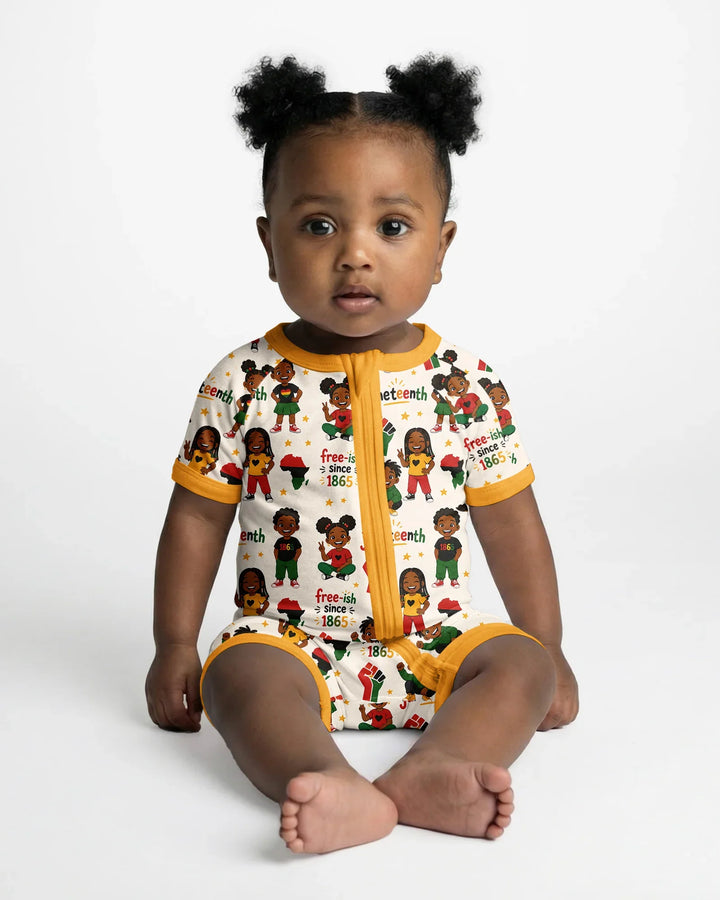 Juneteenth Free-ish Since 1865 Bamboo Shorty Zippy