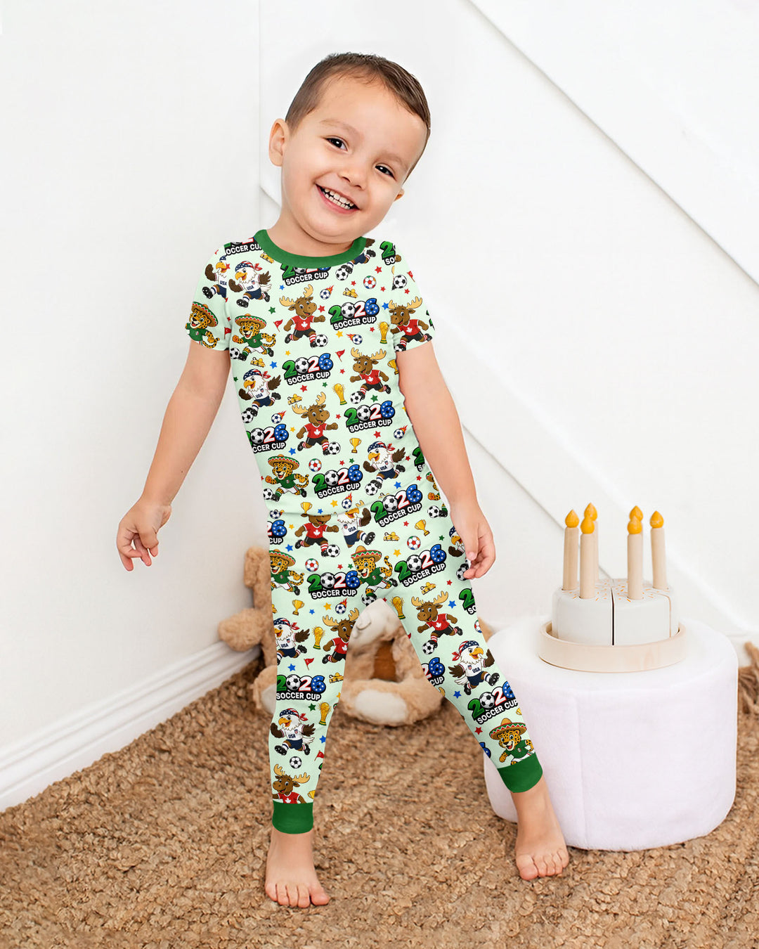 Zweiteiliges, kurzärmliges Pyjama-Set mit Marienkäfern
