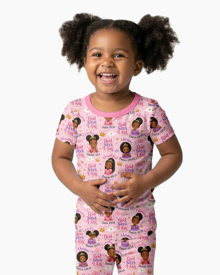 Zweiteiliges, kurzärmliges Pyjama-Set mit Marienkäfern