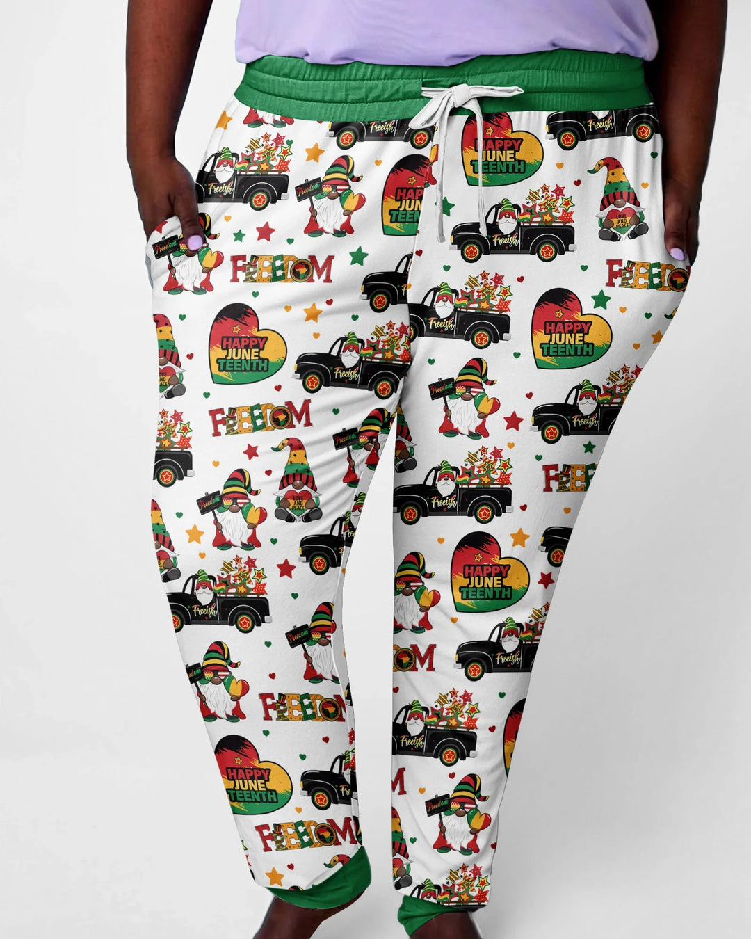 Gnom-Frohes-Juneteenth-Bambus-Damen-Pyjama-Set