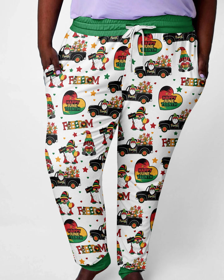 Gnom-Frohes-Juneteenth-Bambus-Damen-Pyjama-Set