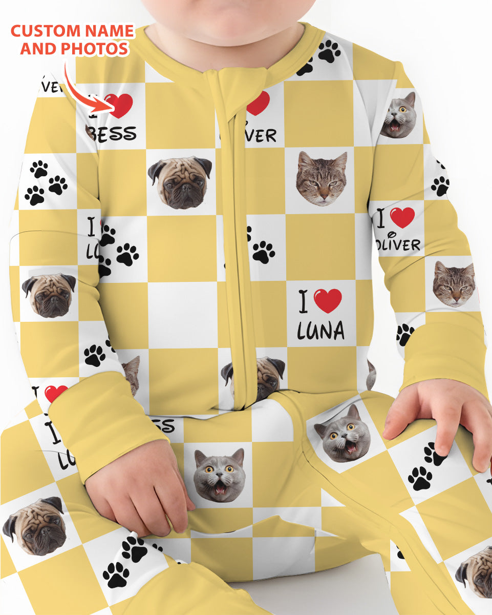 Custom Photo I Love My Best Friend Dog/Cat Bamboo Convertible Zippy