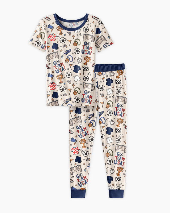 Zweiteiliges, kurzärmliges Pyjama-Set mit Marienkäfern