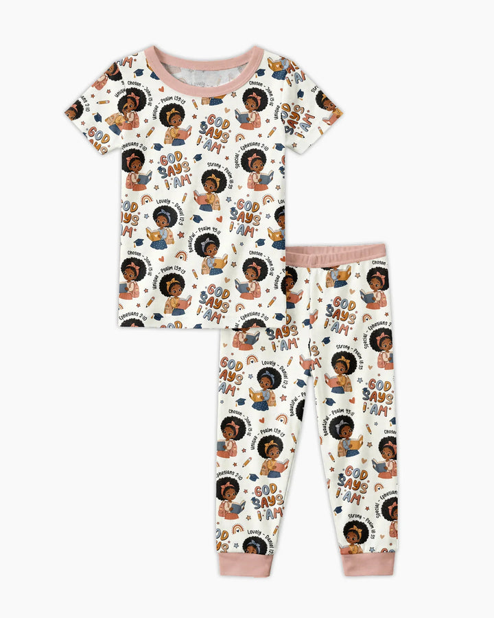 Zweiteiliges, kurzärmliges Pyjama-Set mit Marienkäfern