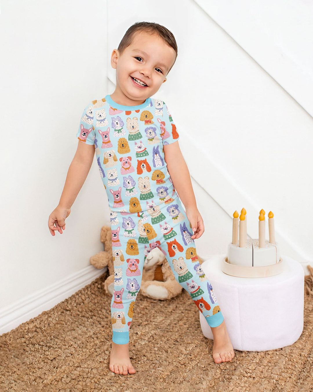 Zweiteiliges, kurzärmliges Pyjama-Set mit Marienkäfern