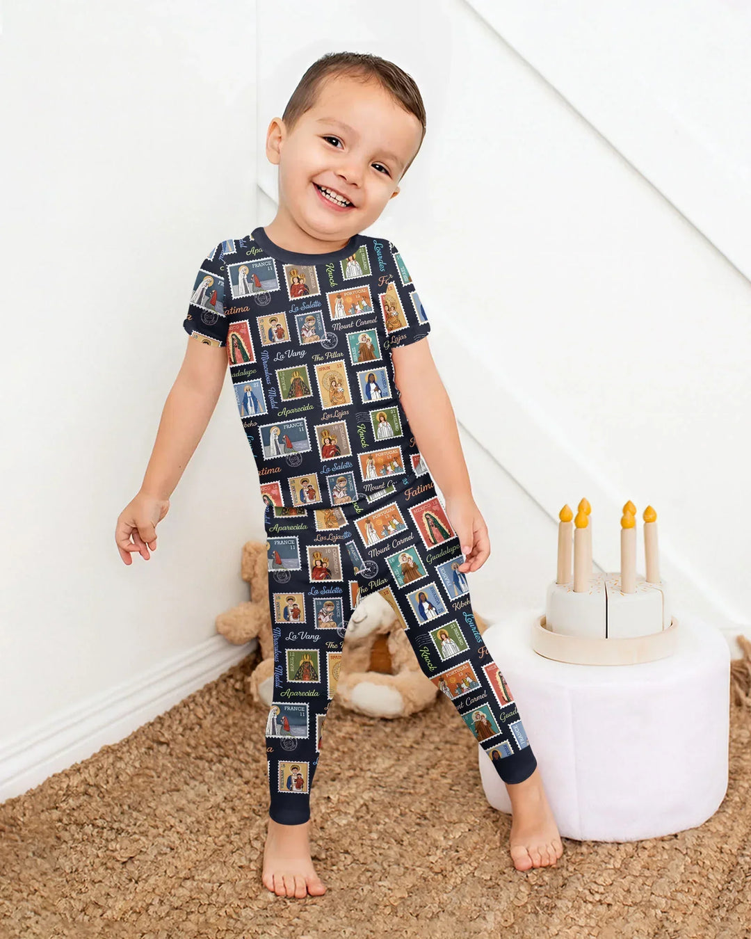 Zweiteiliges, kurzärmliges Pyjama-Set mit Marienkäfern
