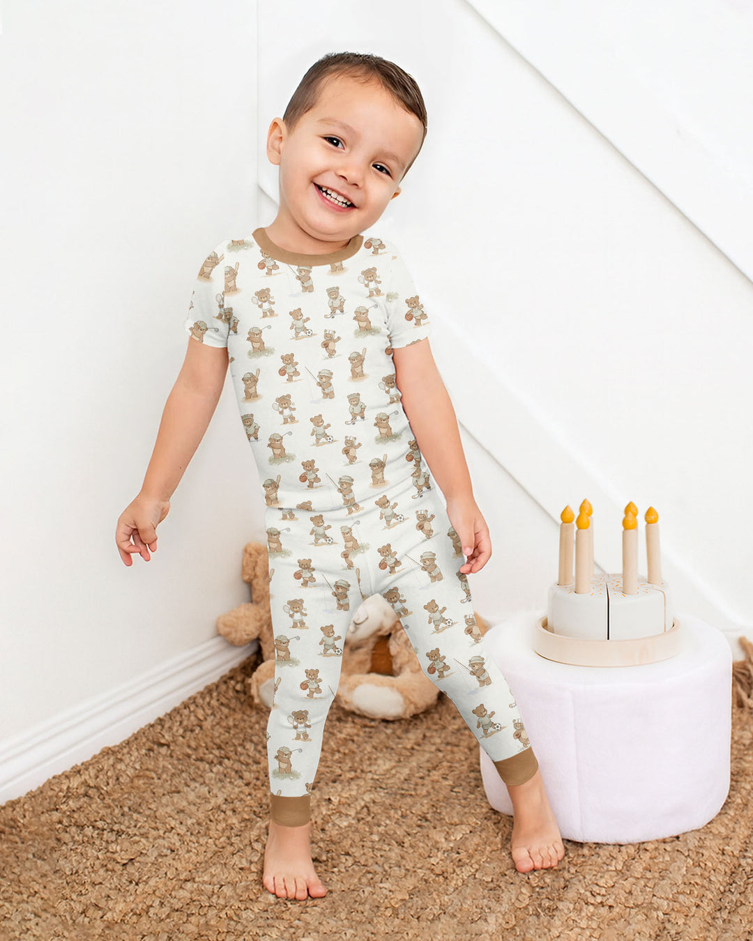 Zweiteiliges, kurzärmliges Pyjama-Set mit Marienkäfern