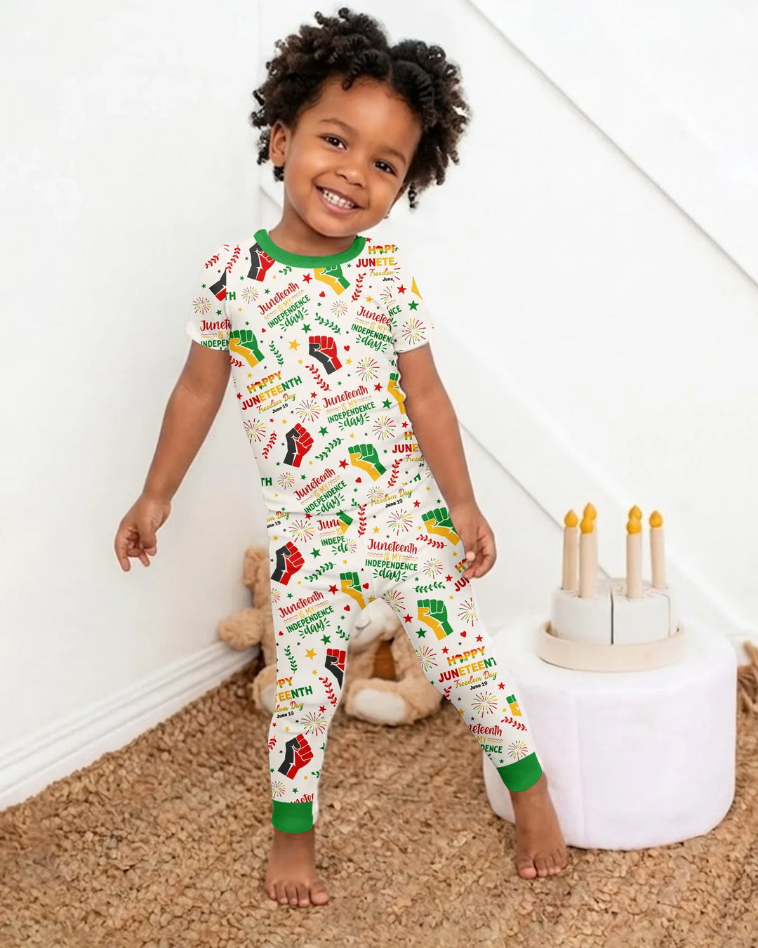 Happy Juneteenth Freedom Day Bamboo Two Piece Short Sleeve Pajama Set