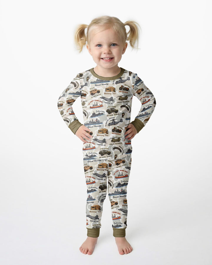 Zweiteiliges Langarm-Pyjama-Set mit Sommerfrüchten