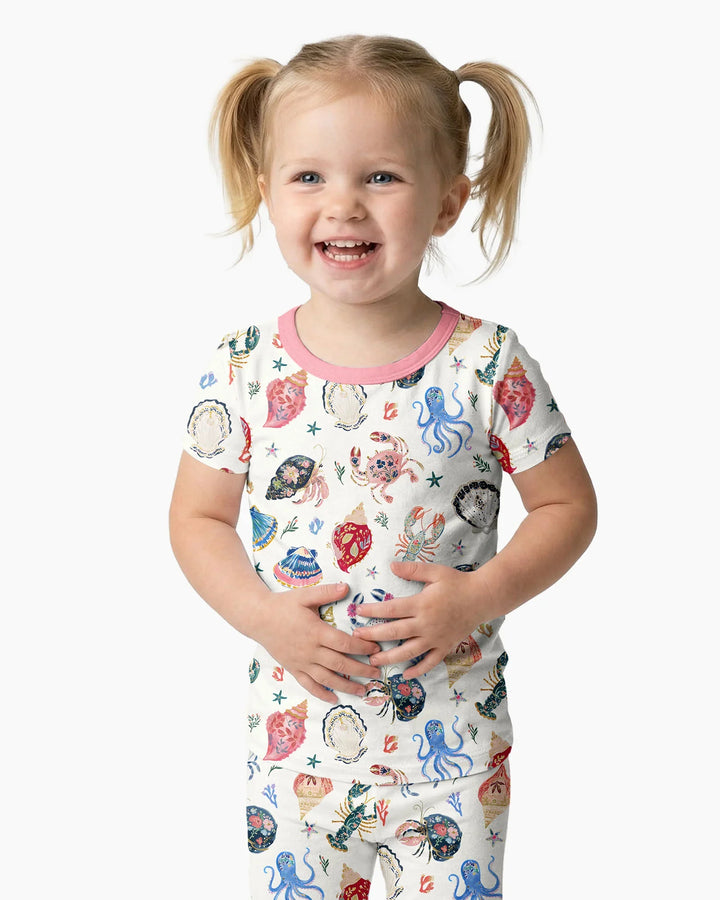 Zweiteiliges, kurzärmliges Pyjama-Set mit Marienkäfern