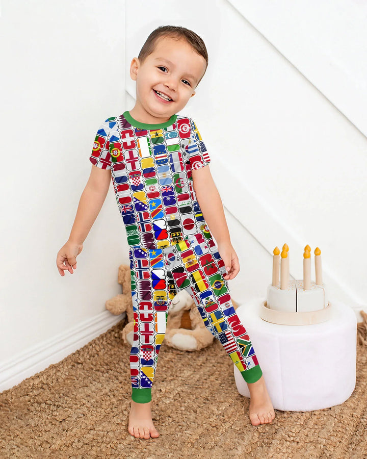Zweiteiliges, kurzärmliges Pyjama-Set mit Marienkäfern