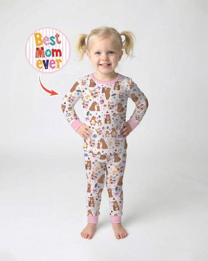 Zweiteiliges Langarm-Pyjama-Set mit Sommerfrüchten