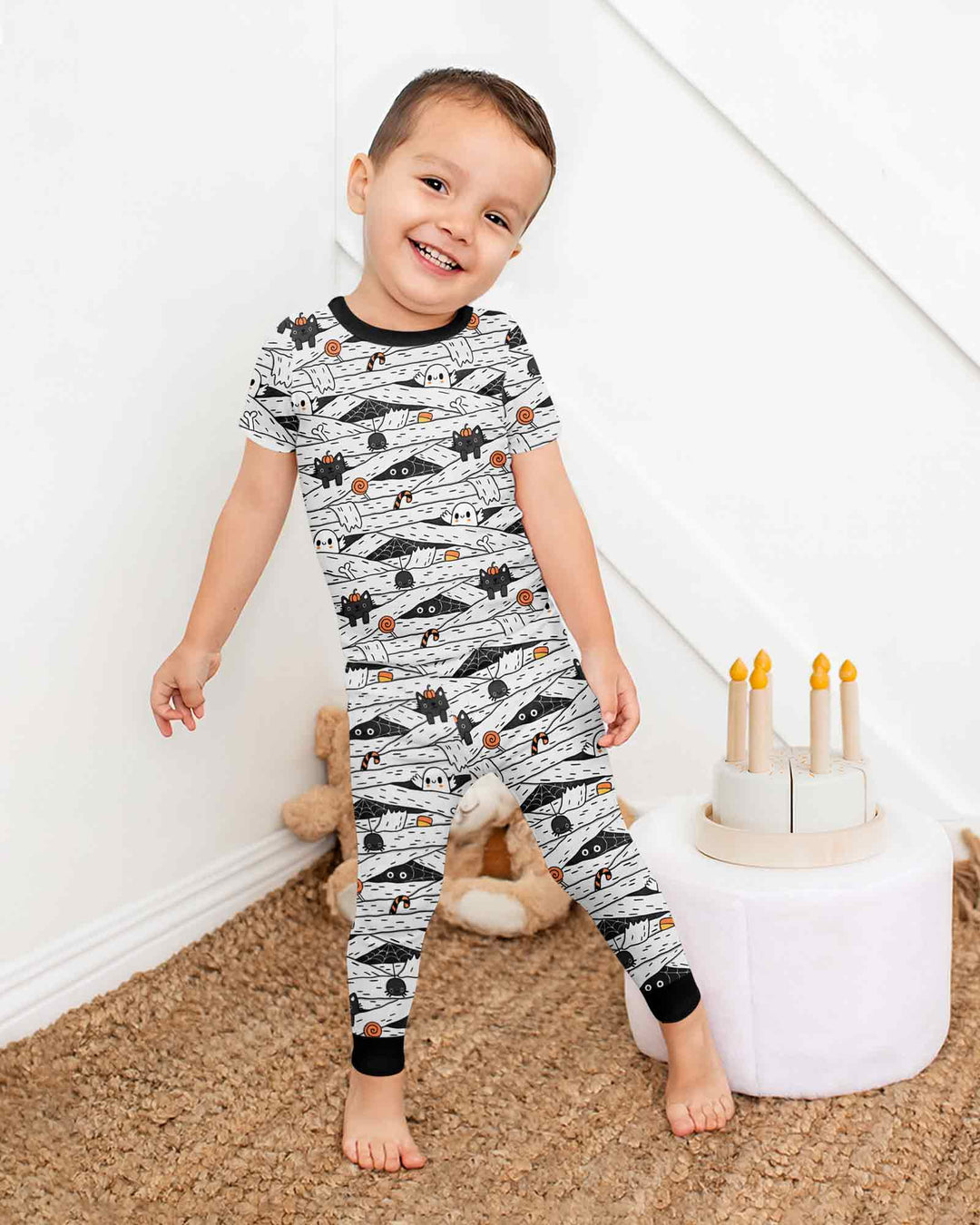 Zweiteiliges, kurzärmliges Pyjama-Set mit Marienkäfern