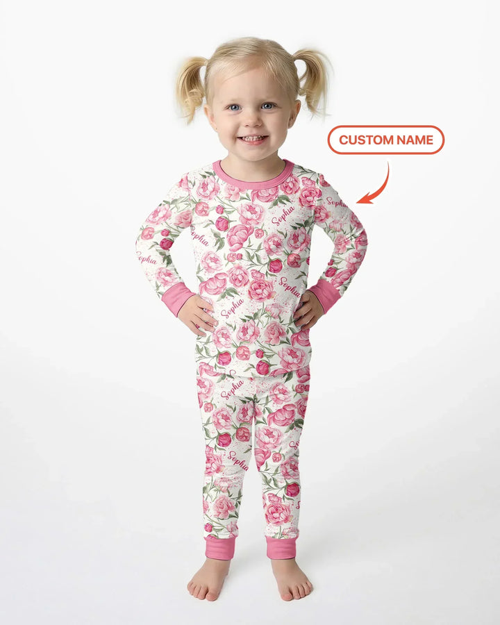 Zweiteiliges Langarm-Pyjama-Set mit Sommerfrüchten