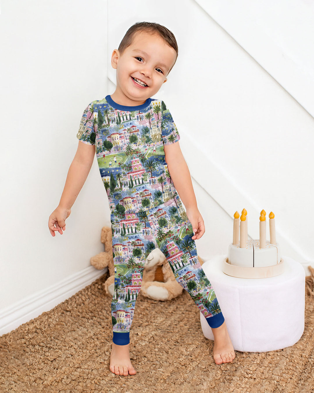 Zweiteiliges, kurzärmliges Pyjama-Set mit Marienkäfern