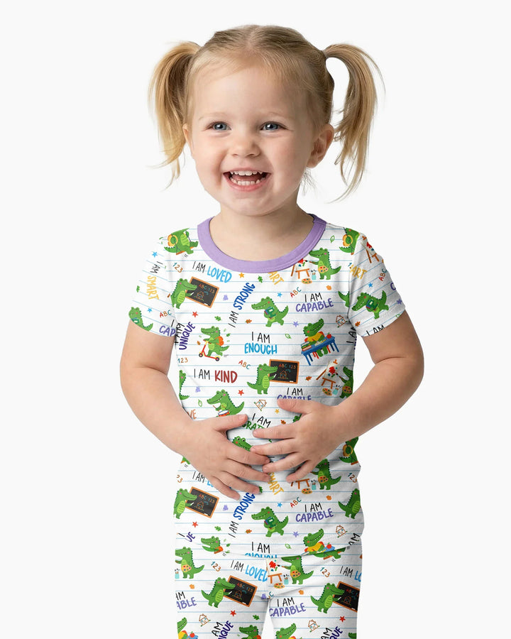 Zweiteiliges, kurzärmliges Pyjama-Set mit Marienkäfern