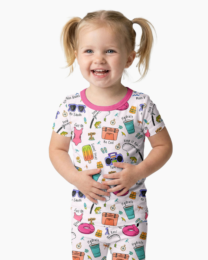 Zweiteiliges, kurzärmliges Pyjama-Set mit Marienkäfern