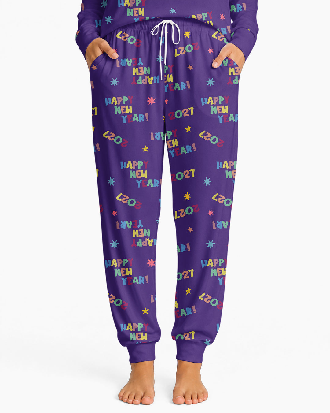 Retro Happy New Year 2027 Bamboo Women Pajama Set