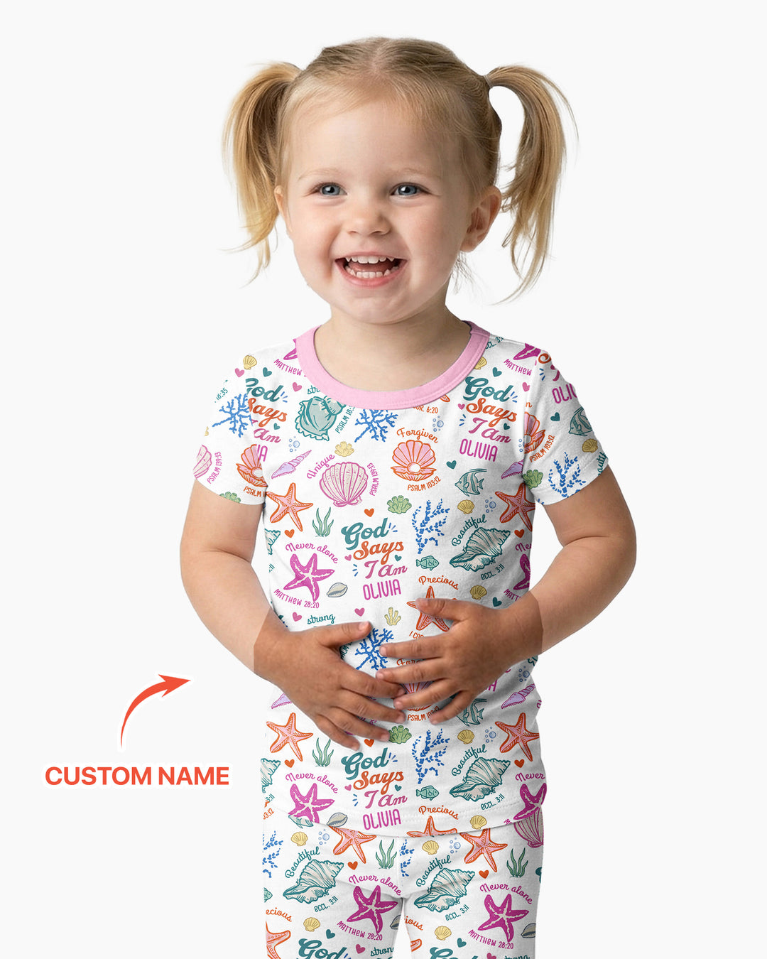 Zweiteiliges, kurzärmliges Pyjama-Set mit Marienkäfern