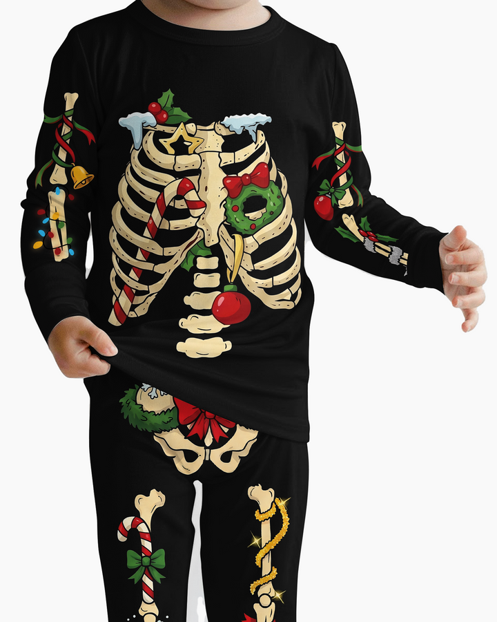 Spooky Merry Christmas Bamboo Two Piece Long Sleeve Pajama Set